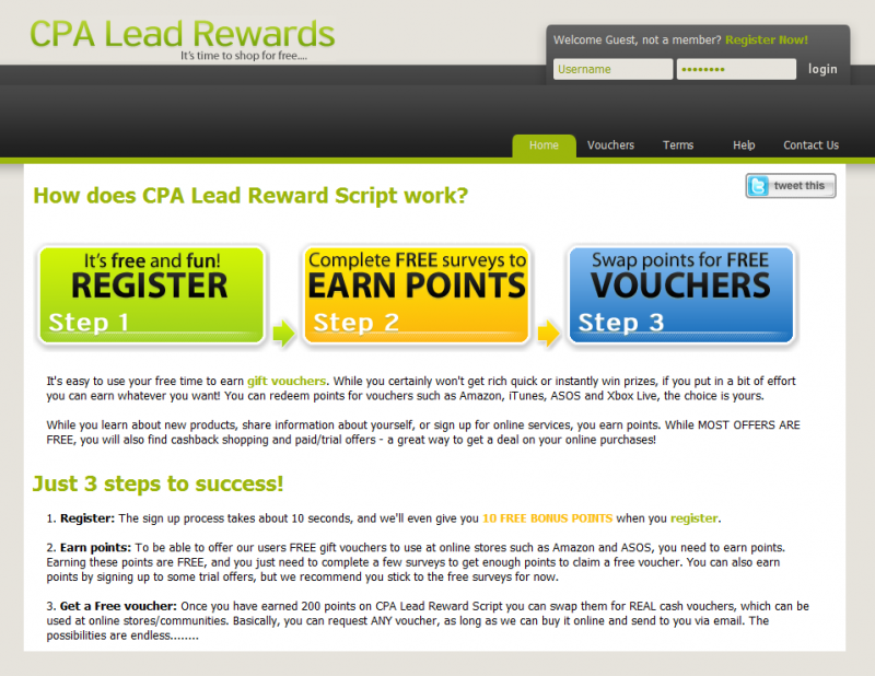 CPA Lead Reward Script (Incentive Script) - Website ...