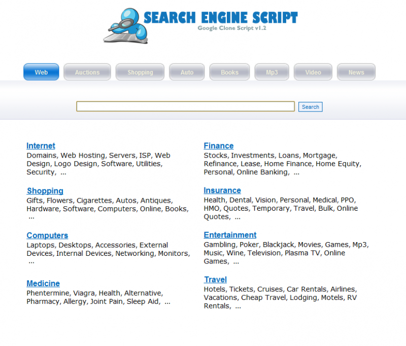 Google search engine clone script free